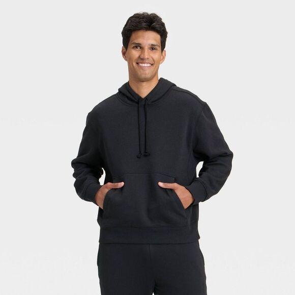 All In Motion Other - Open Box - All In Motion - Men's Active Comfort Cotton Fleece Hood Black